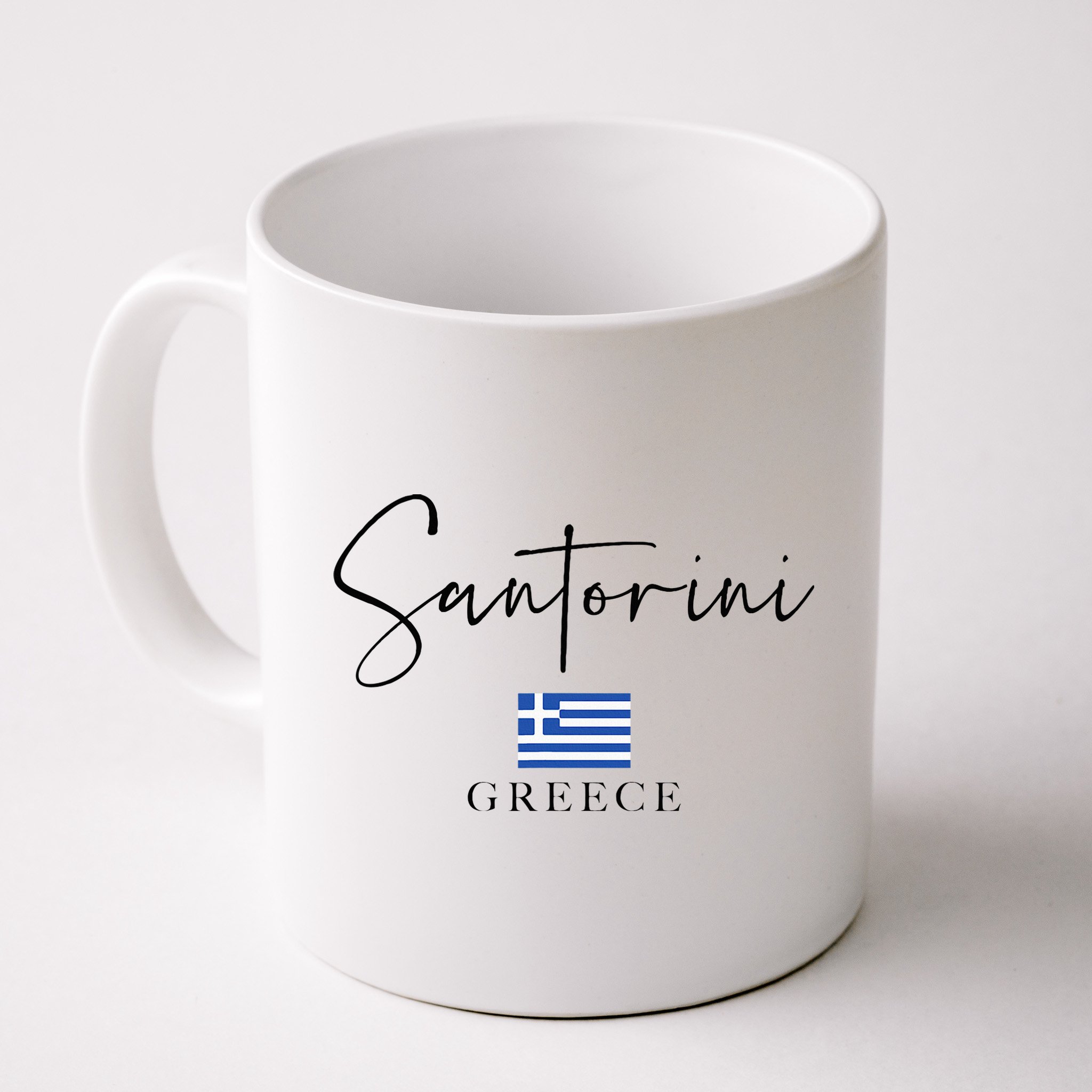 Greece Flag Vacation Island Santorini Mug