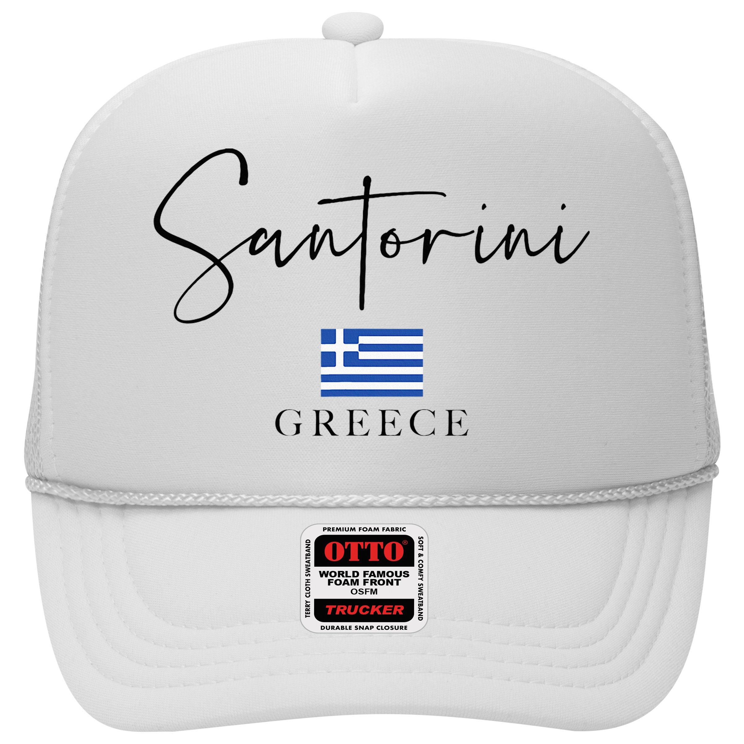 Greece Flag Vacation Island Santorini Hat