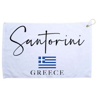 Greece Flag Vacation Island Santorini Grommeted Golf Towel