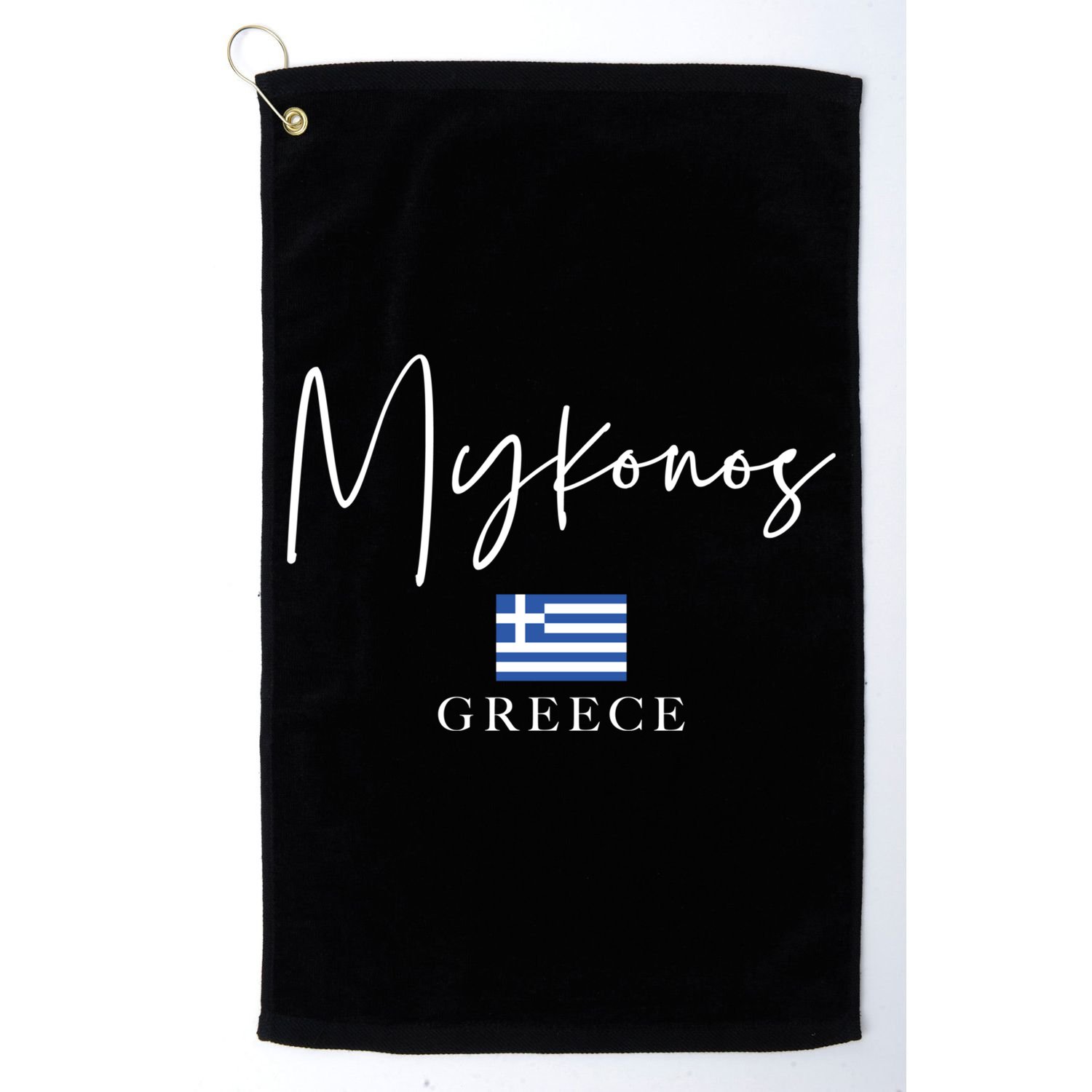 Greece Flag Vacation Island Mykonos Cool Gift Golf Towel