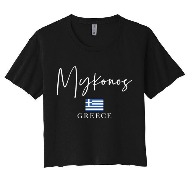 Greece Flag Vacation Island Mykonos Cool Gift Crop Top