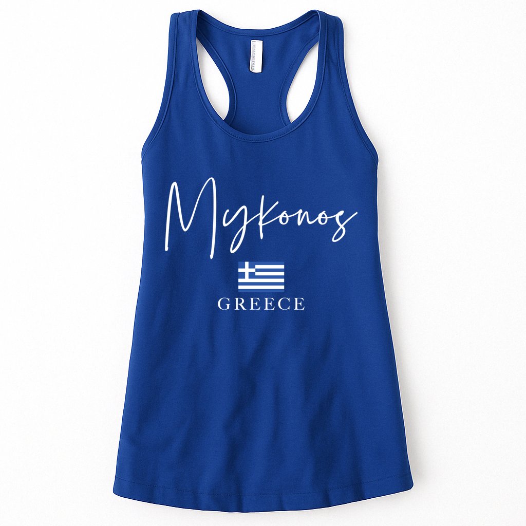 Greece Flag Vacation Island Mykonos Cool Gift Womens Tank Top