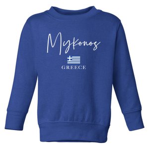 Greece Flag Vacation Island Mykonos Cool Gift Toddler Sweatshirt