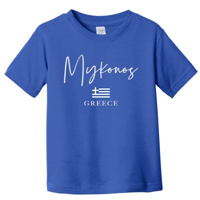 Greece Flag Vacation Island Mykonos Cool Gift Toddler T-Shirt