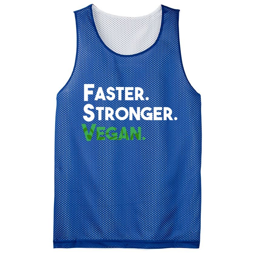 Gift For Vegan Friend Running Sports Faster Stronger Vegan Cute Gift Mesh Reversible Basketball Jersey Tank