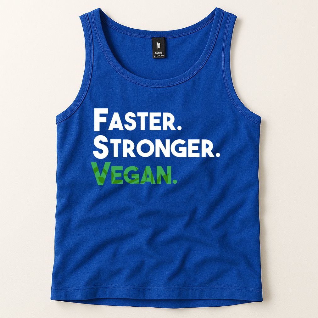 Gift For Vegan Friend Running Sports Faster Stronger Vegan Cute Gift Tank Top
