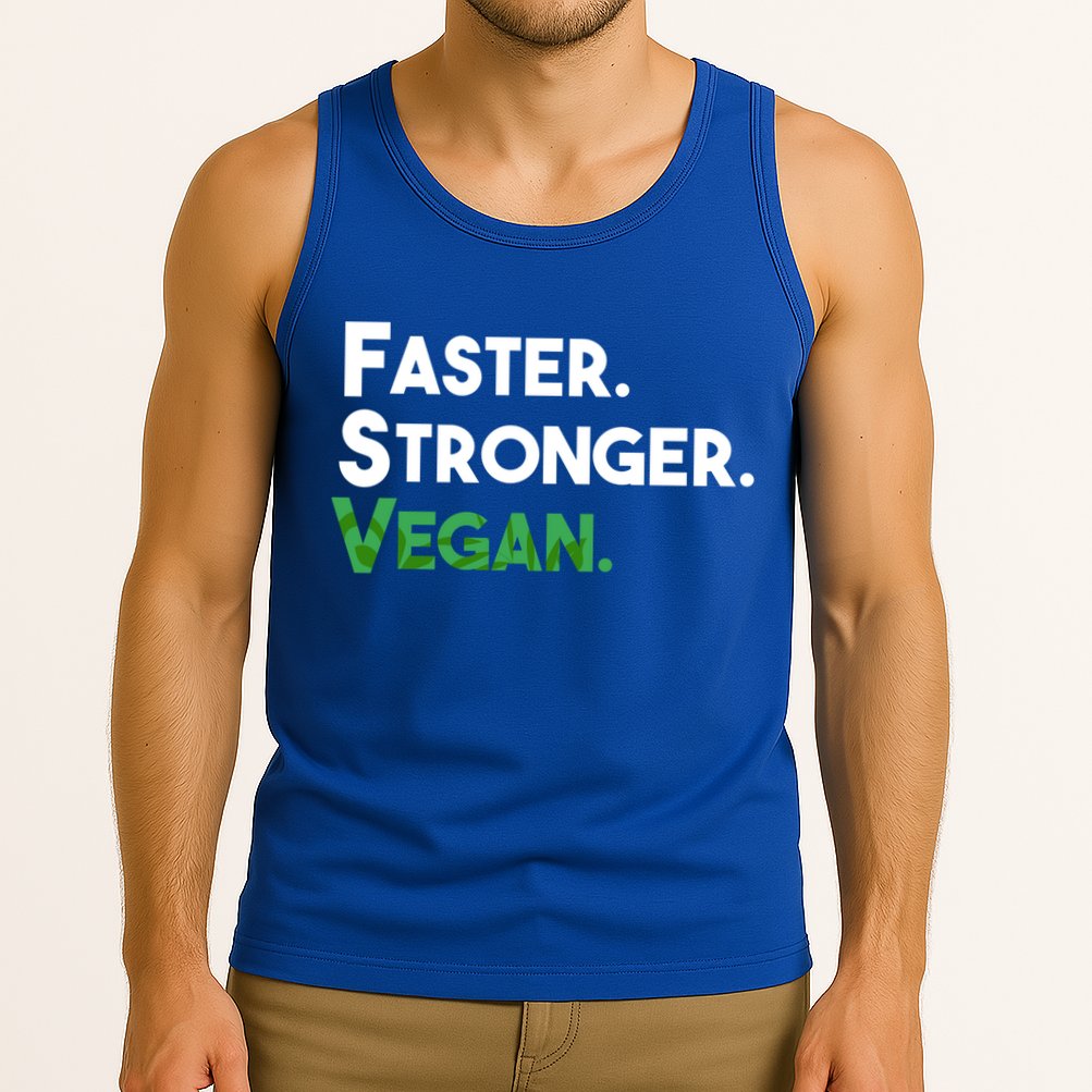 Gift For Vegan Friend Running Sports Faster Stronger Vegan Cute Gift Tank Top