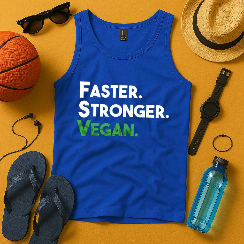 Gift For Vegan Friend Running Sports Faster Stronger Vegan Cute Gift Tank Top