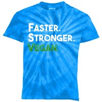 Gift For Vegan Friend Running Sports Faster Stronger Vegan Cute Gift Kids Tie-Dye T-Shirt