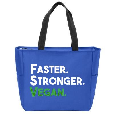 Gift For Vegan Friend Running Sports Faster Stronger Vegan Cute Gift Zip Tote Bag