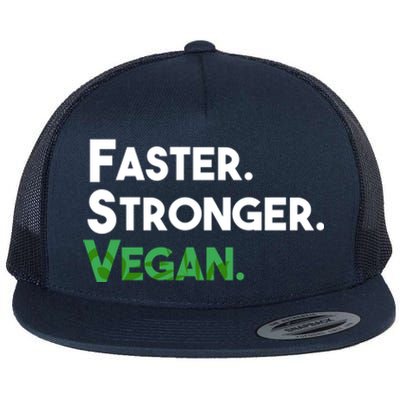 Gift For Vegan Friend Running Sports Faster Stronger Vegan Cute Gift Flat Bill Trucker Hat