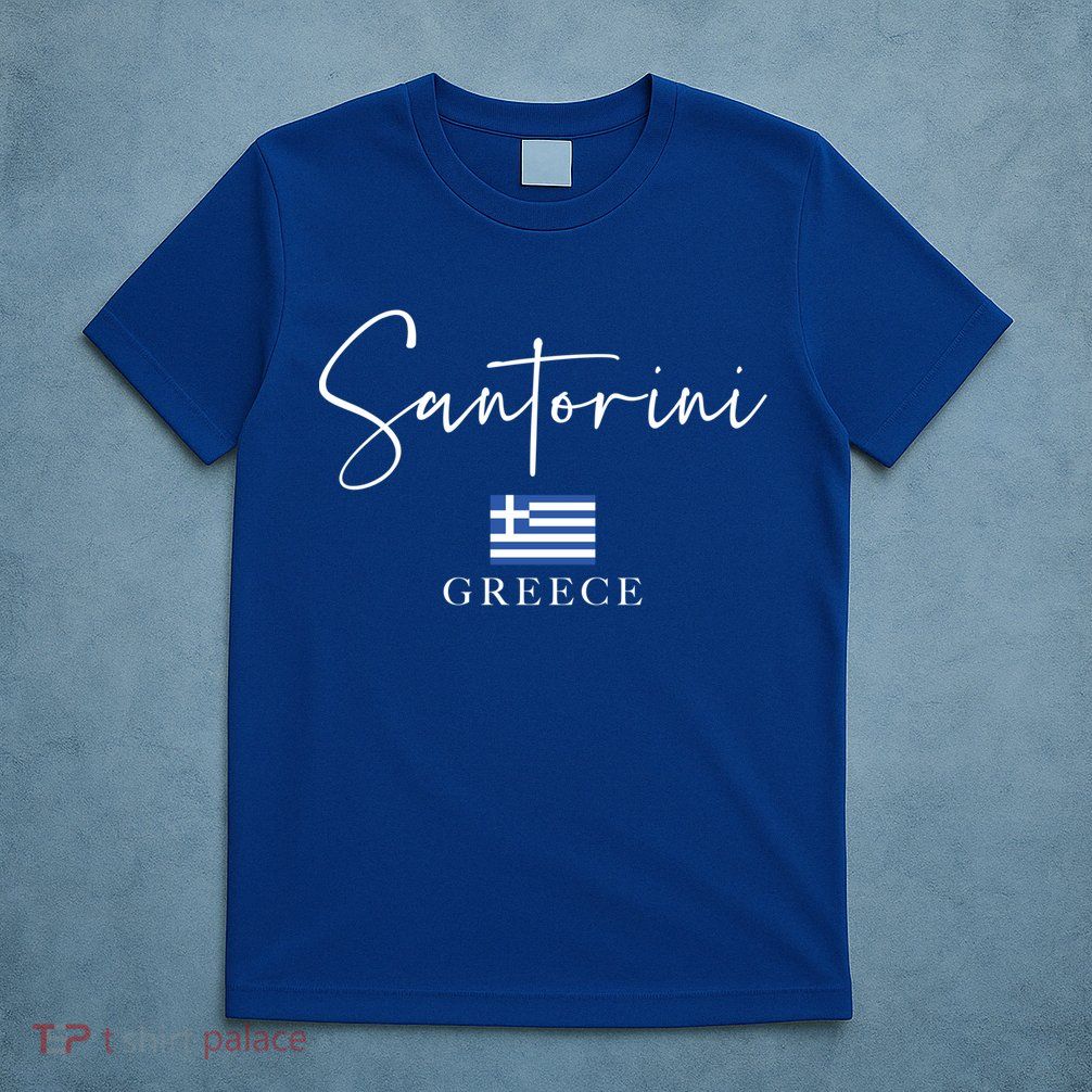 Greece Flag Vacation Island Santorini Funny Gift T-Shirt
