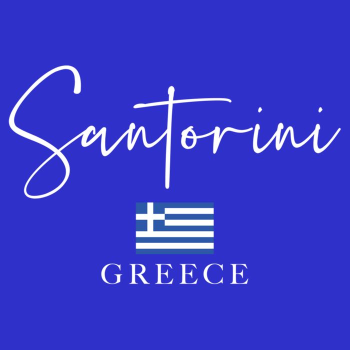 Greece Flag Vacation Island Santorini Funny Gift Button