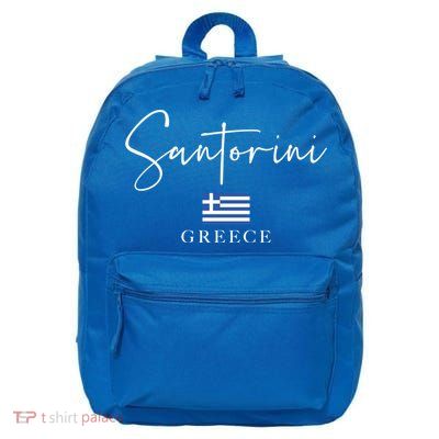 Greece Flag Vacation Island Santorini Funny Gift 16 in Basic Backpack