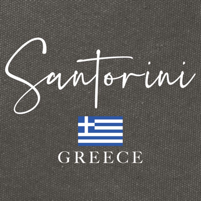 Greece Flag Vacation Island Santorini Funny Gift Cotton Canvas Backpack