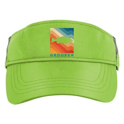 Grouper Fish Vintage Sunset Adult Drive Performance Visor