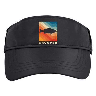 Grouper Fish Vintage Sunset Adult Drive Performance Visor