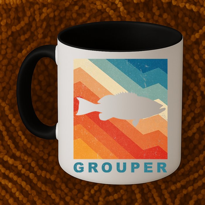 Grouper Fish Vintage Sunset Mug