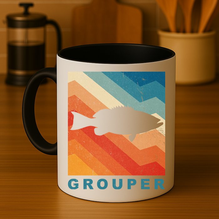 Grouper Fish Vintage Sunset Mug