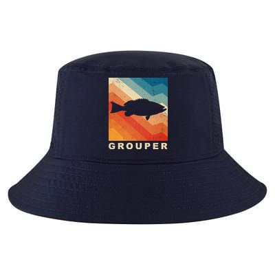 Grouper Fish Vintage Sunset Cool Comfort Performance Bucket Hat