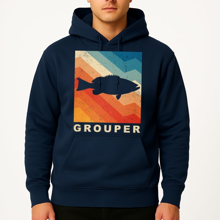 Grouper Fish Vintage Sunset Hoodie