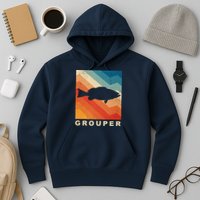 Grouper Fish Vintage Sunset Hoodie