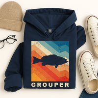 Grouper Fish Vintage Sunset Hoodie