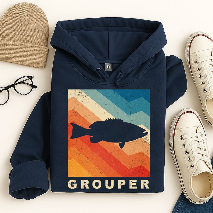 Grouper Fish Vintage Sunset Hoodie