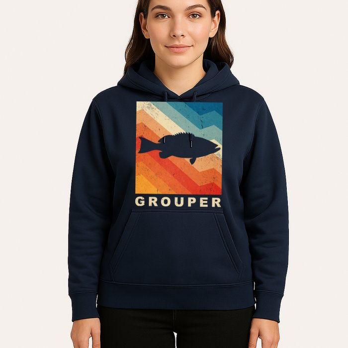 Grouper Fish Vintage Sunset Hoodie