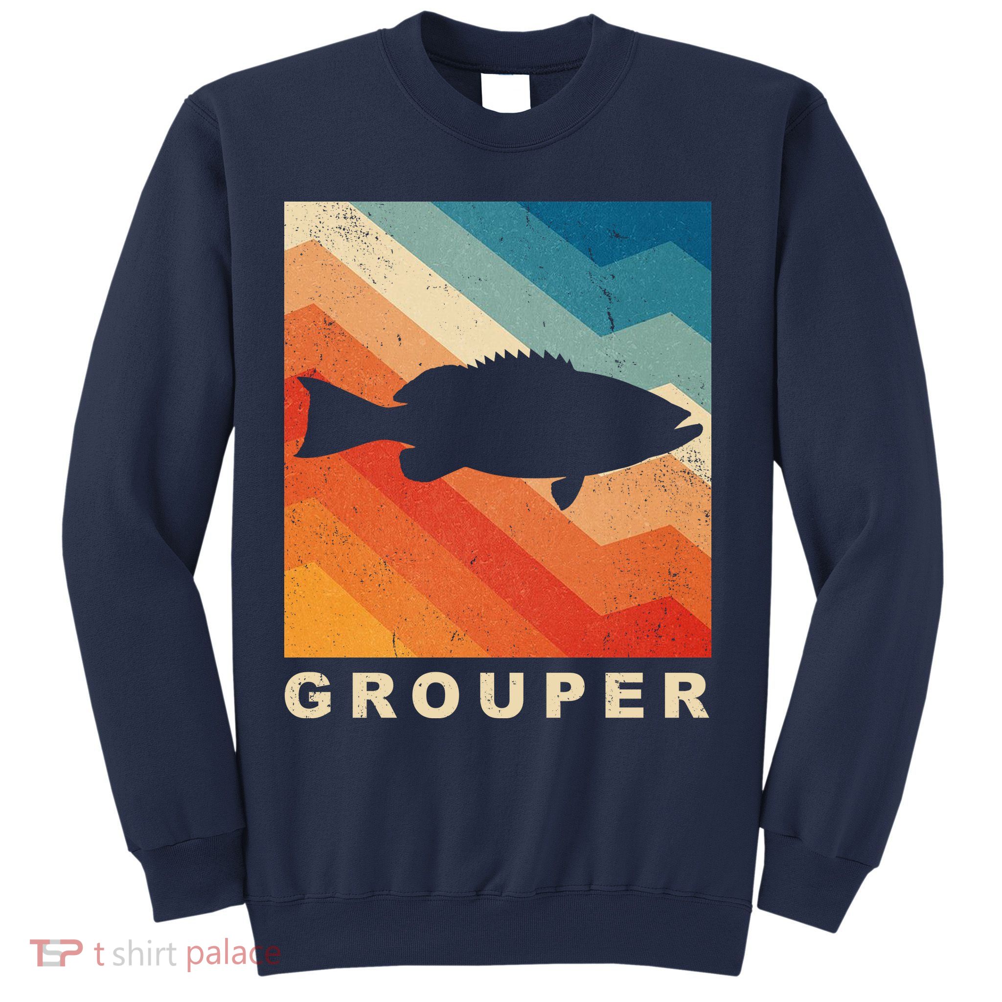 Grouper Fish Vintage Sunset Sweatshirt