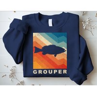 Grouper Fish Vintage Sunset Sweatshirt