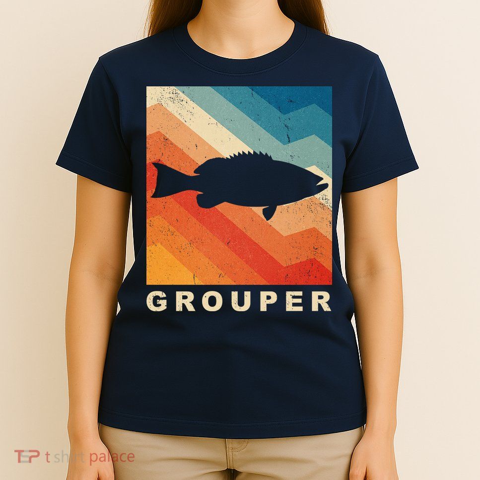 Grouper Fish Vintage Sunset T-Shirt
