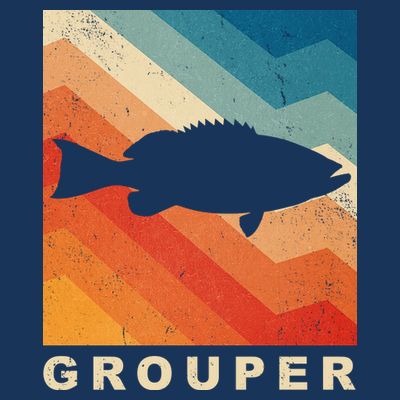Grouper Fish Vintage Sunset T-Shirt