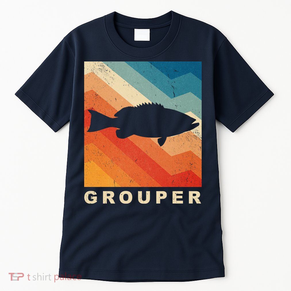 Grouper Fish Vintage Sunset Tall T-Shirt