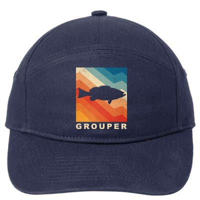 Grouper Fish Vintage Sunset 7-Panel Snapback Hat