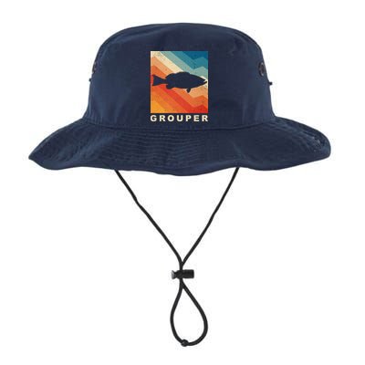 Grouper Fish Vintage Sunset Bucket Hat