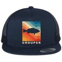 Grouper Fish Vintage Sunset Flatbill Hat