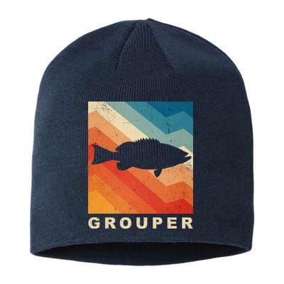 Grouper Fish Vintage Sunset Sustainable Beanie