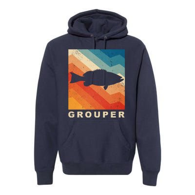 Grouper Fish Vintage Sunset Premium Hoodie