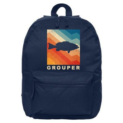 Grouper Fish Vintage Sunset 16 in Basic Backpack