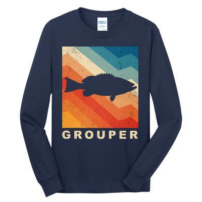 Grouper Fish Vintage Sunset Tall Long Sleeve T-Shirt