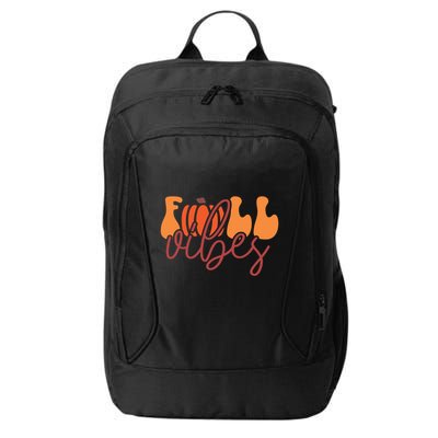 Groovy Fall Vibes Pumpkin Thankful Vibes Thanksgiving Gift City Backpack