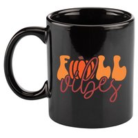 Groovy Fall Vibes Pumpkin Thankful Vibes Thanksgiving Gift 11oz C Handle Ceramic Mug