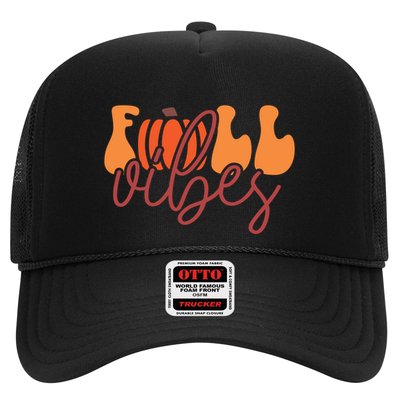 Groovy Fall Vibes Pumpkin Thankful Vibes Thanksgiving Gift Trucker Hat