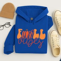 Groovy Fall Vibes Pumpkin Thankful Vibes Thanksgiving Gift Hoodie