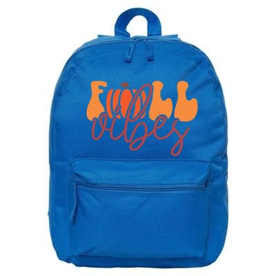Groovy Fall Vibes Pumpkin Thankful Vibes Thanksgiving Gift 16 in Basic Backpack