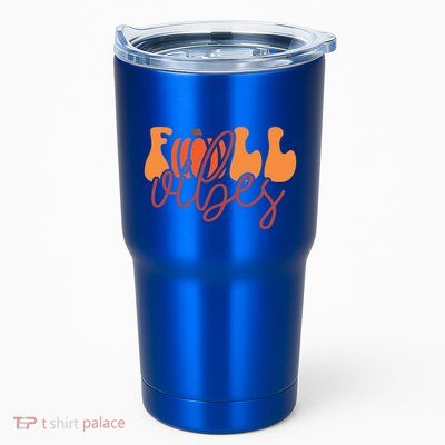 Groovy Fall Vibes Pumpkin Thankful Vibes Thanksgiving Gift Tumbler
