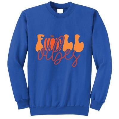 Groovy Fall Vibes Pumpkin Thankful Vibes Thanksgiving Gift Tall Sweatshirt