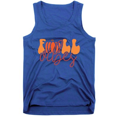 Groovy Fall Vibes Pumpkin Thankful Vibes Thanksgiving Gift Tank Top