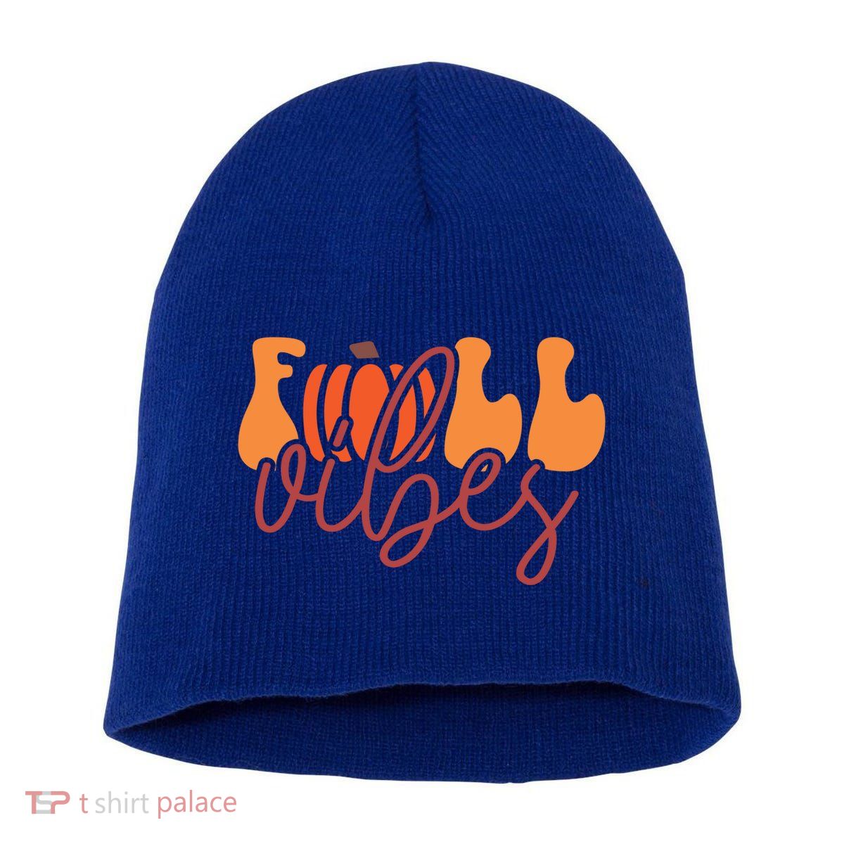 Groovy Fall Vibes Pumpkin Thankful Vibes Thanksgiving Gift Short Acrylic Beanie